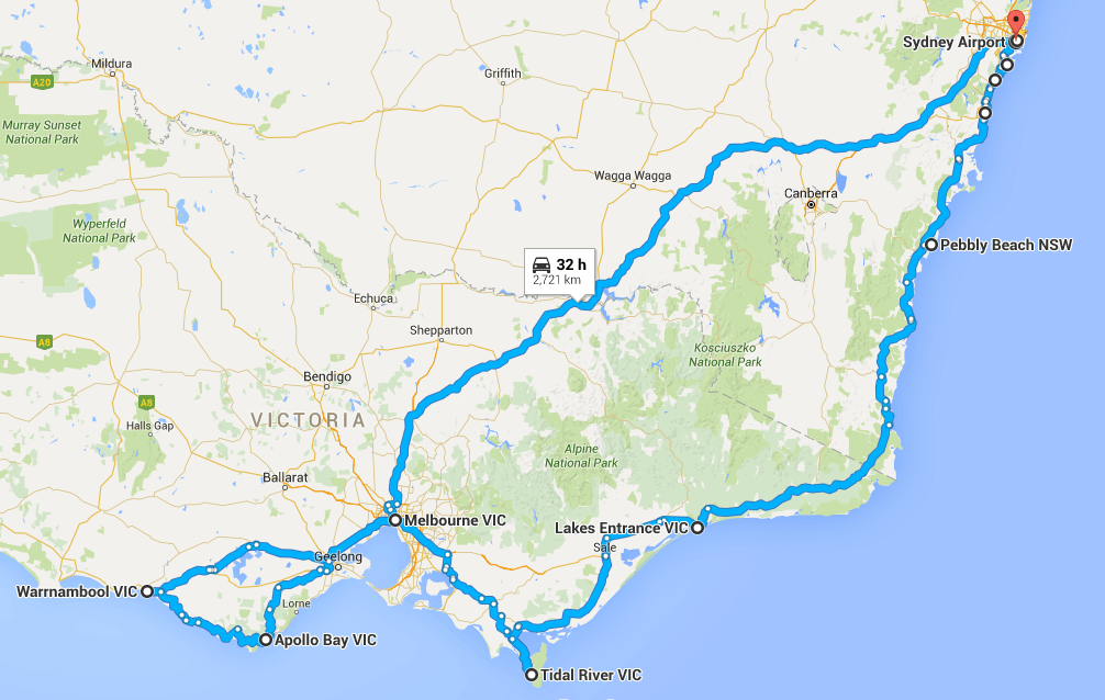Our Route through Australia